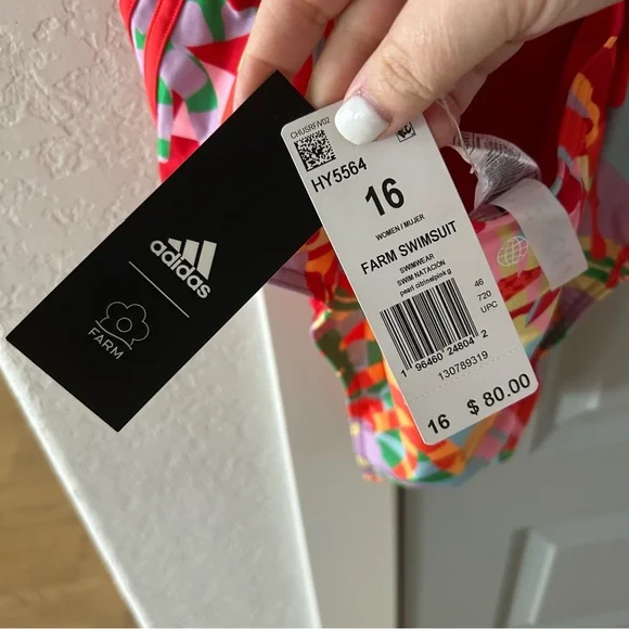 NWT Farm Rio Adidas One Piece Printed Swimsuit - Picture 7 of 7
